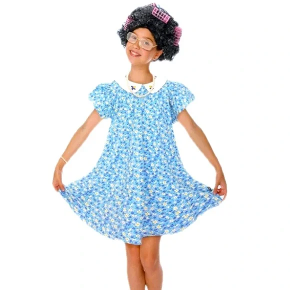 Tisancy® Grandma Costume Kit Halloween Costume 100 Days of School Girl’s Sz 4/5 - Picture 4 of 9